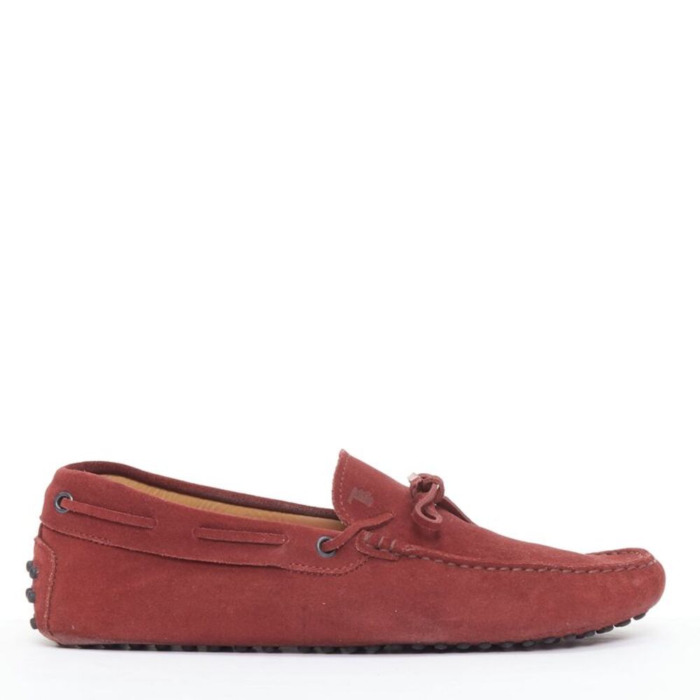 Tod's Gommino Red Suede Loafers